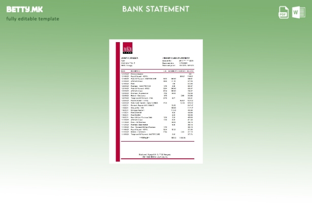 модерен стил Унгарија MKB извод од банкарски ексел шаблон